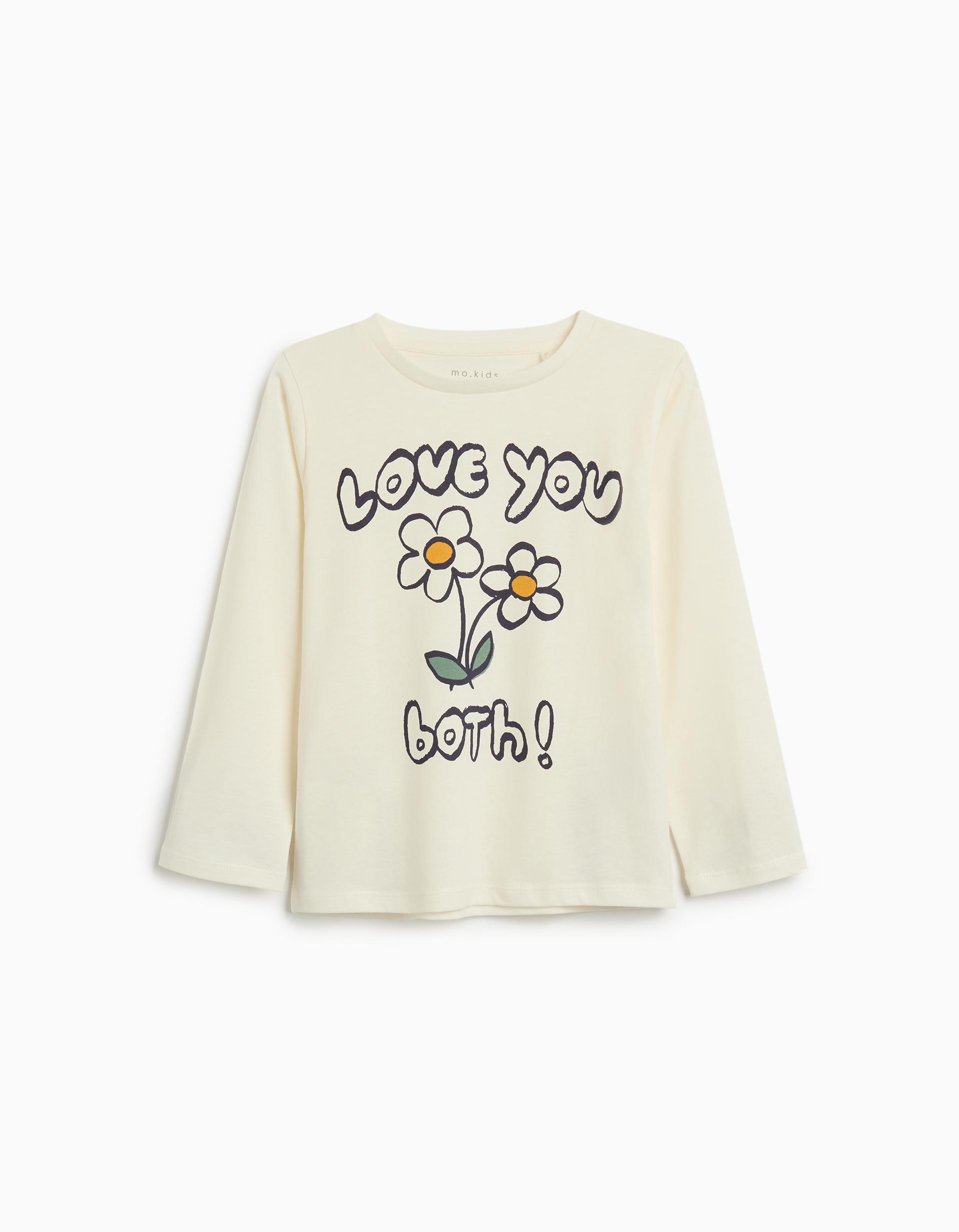 T-shirt de Manga Comprida Estampado, Menina, Branco