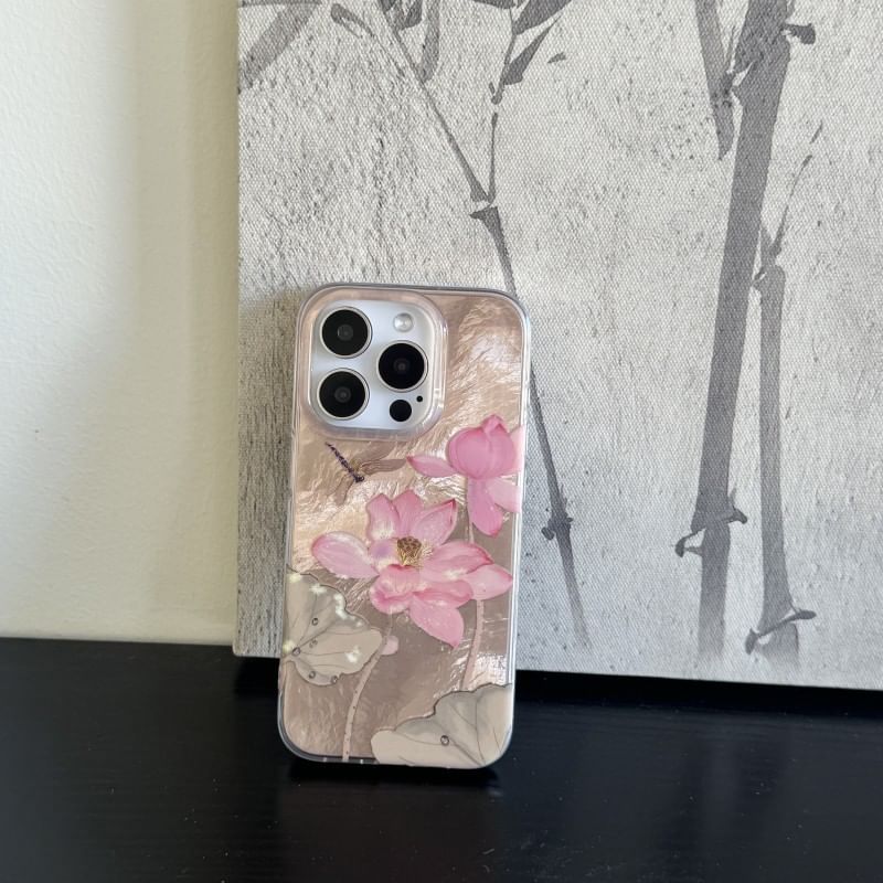 Elliure - Lotus telefoonhoesje - iPhone 16 Pro Max / 16 Pro / 16 Plus / 16 / 15 Pro Max / 15 Pro / 15 Plus / 15 / 14 Pro Max / 14 Pro / 14 Plus / 14 / 13 Pro Max / 13 Pro / 13 / 13 Mini