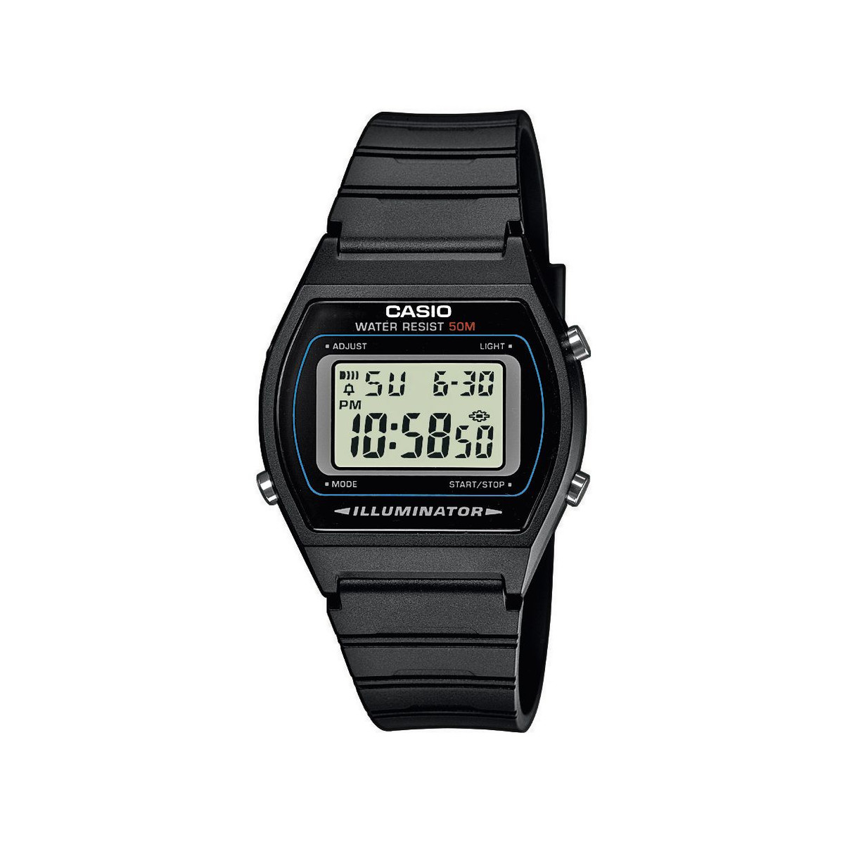 Montre CASIO VINTAGE homme bracelet résine noir