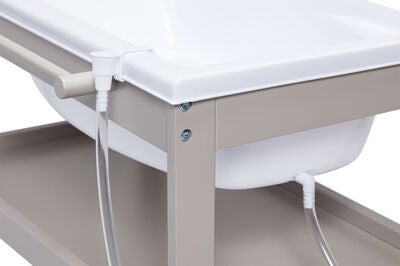 JLY Dream Stellebord Med Uttrekkbar Badebalje, Warm Grey