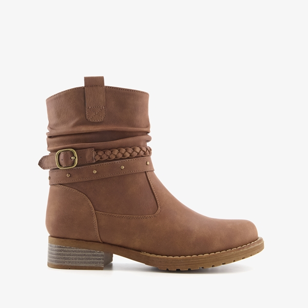 Blue Box dames enkellaarsjes cognac