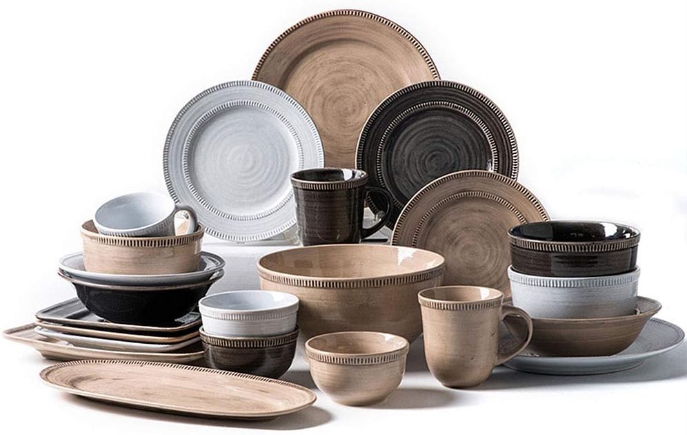 Feines Geschirr-Set, Geschirr-Sets, Teller- und Schalen-Sets, Porzellan-Geschirr-Sets, Geschirr-Sets Prime, Vintage-Teller, Küchensets für Zuhause, 36-teilig Gary