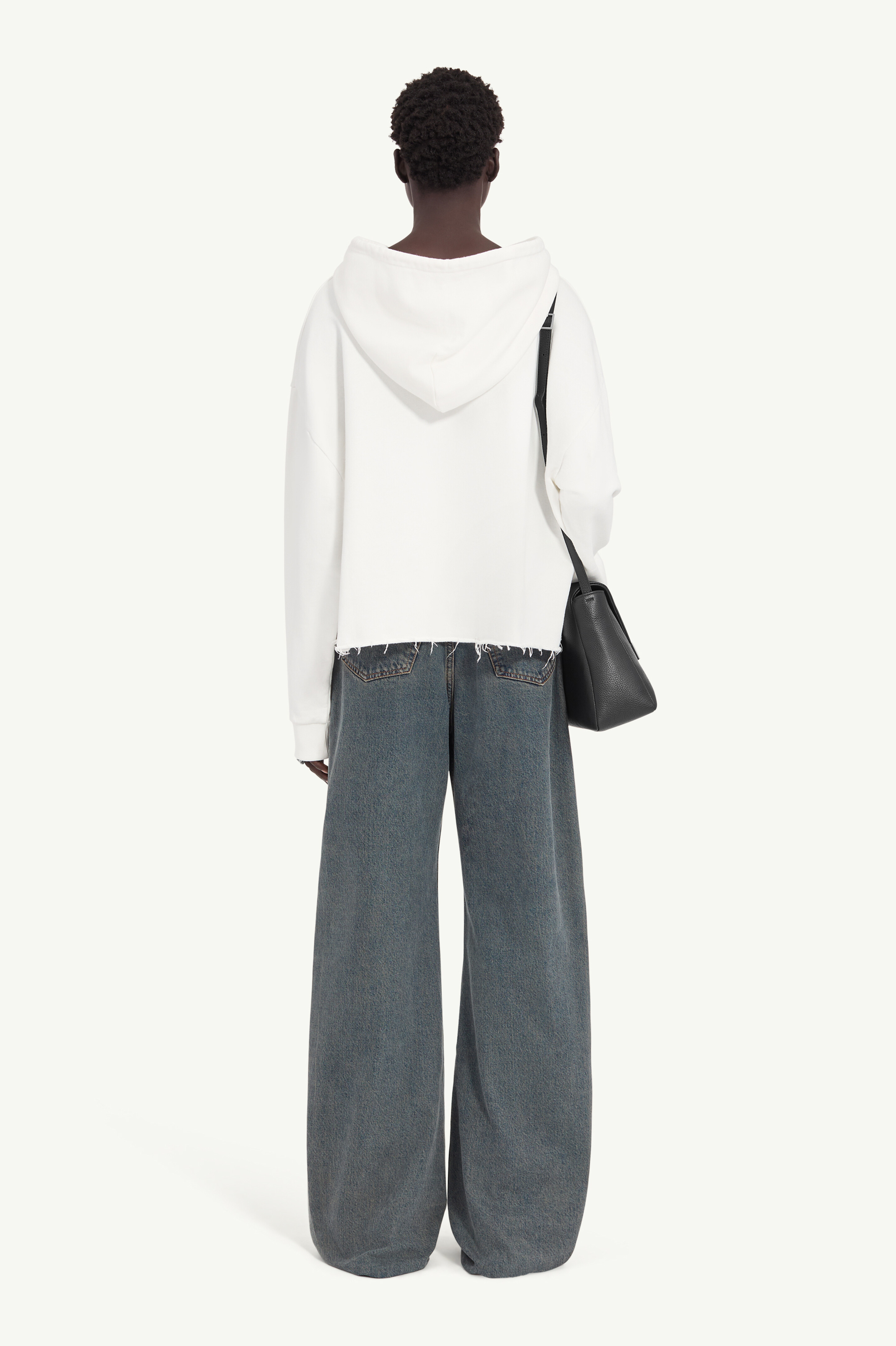 Sweat-shirt à capuche en coton pour femme | MM6 Blanc