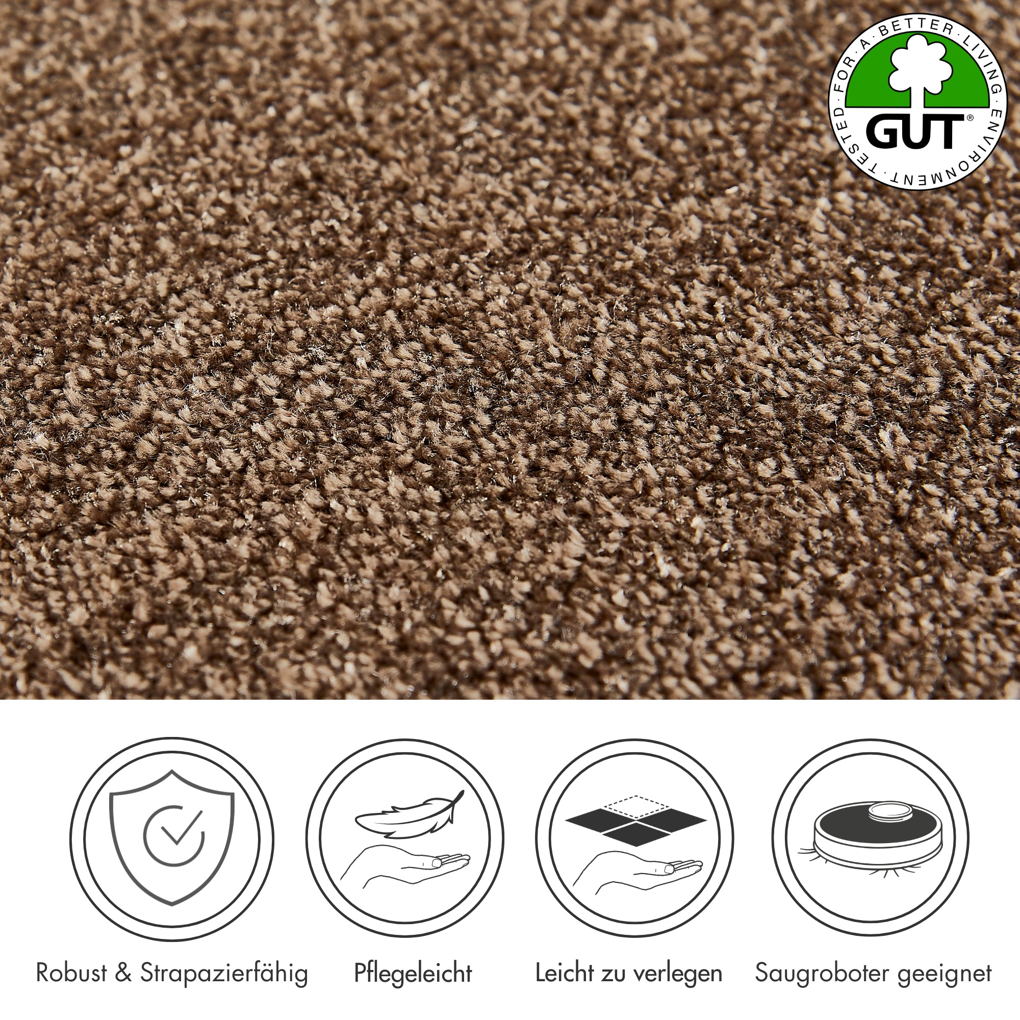 Andiamo Teppichboden »Verona, Velours, Made in Belgium« rechteckig 6 mm Höhe Uni Farben, Breite 400 cm oder 500 cm, strapazierfähig , pflegeleicht