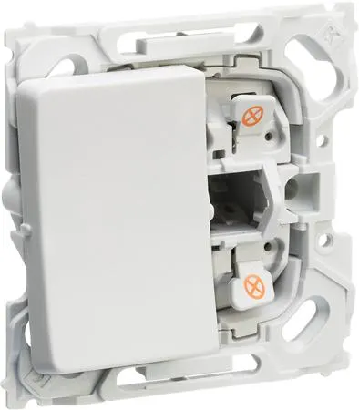 LAURITZ KNUDSEN Opus® 66 1 polet afbryder med rød LED lampe 1 modul, 16A 250V lysegrå.
