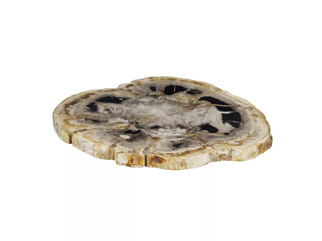 Now's Home - Plateau De Presentation En Bois Petrifie Nuances 30x34x2cm Palu