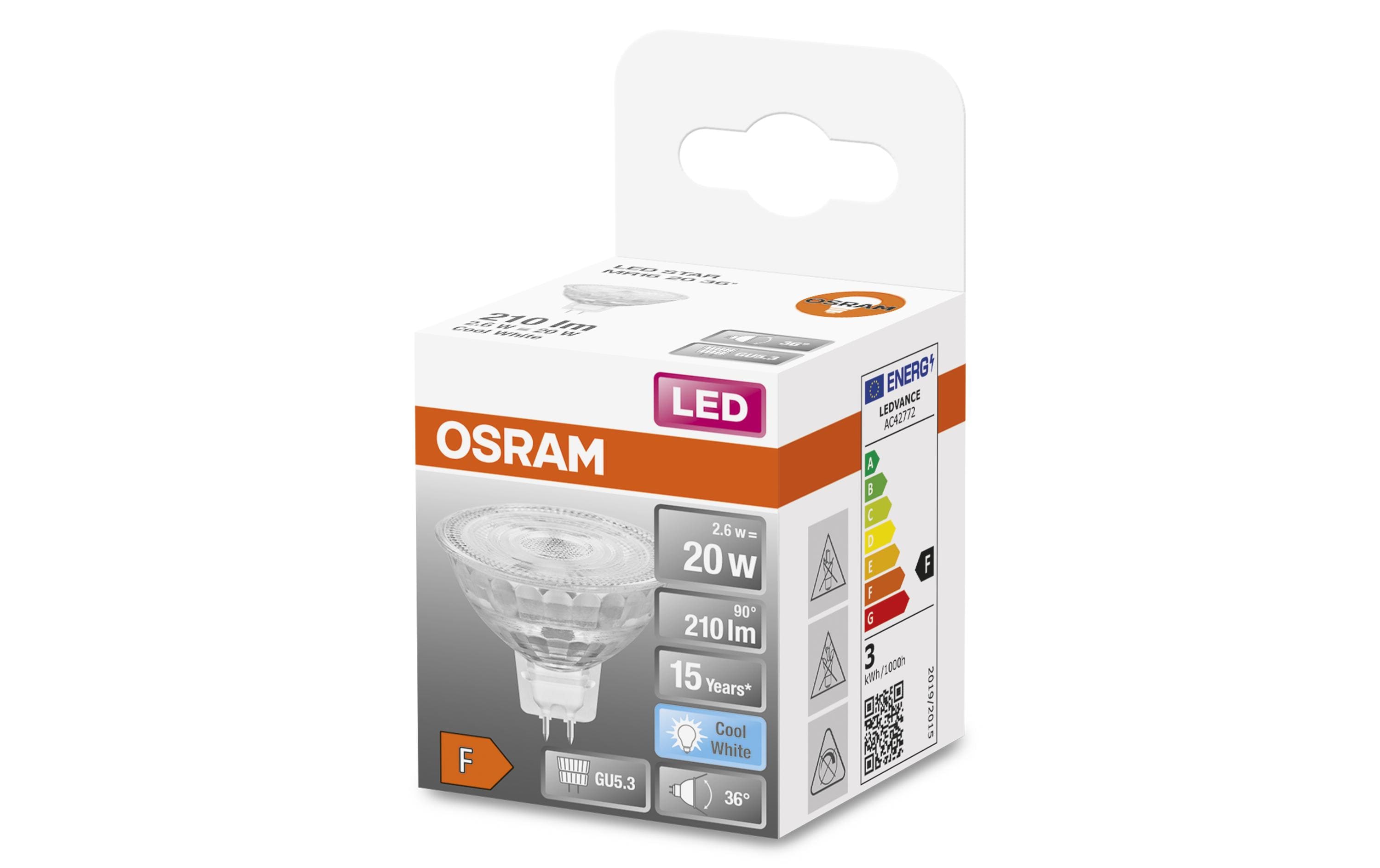 Lampe Superstar Mr 16 20 36 °, 2.6W, GU5.3, NeutralweissNiedervolt-LED-Reflektorlampen MR16 mit Retrofit-Stecksockel