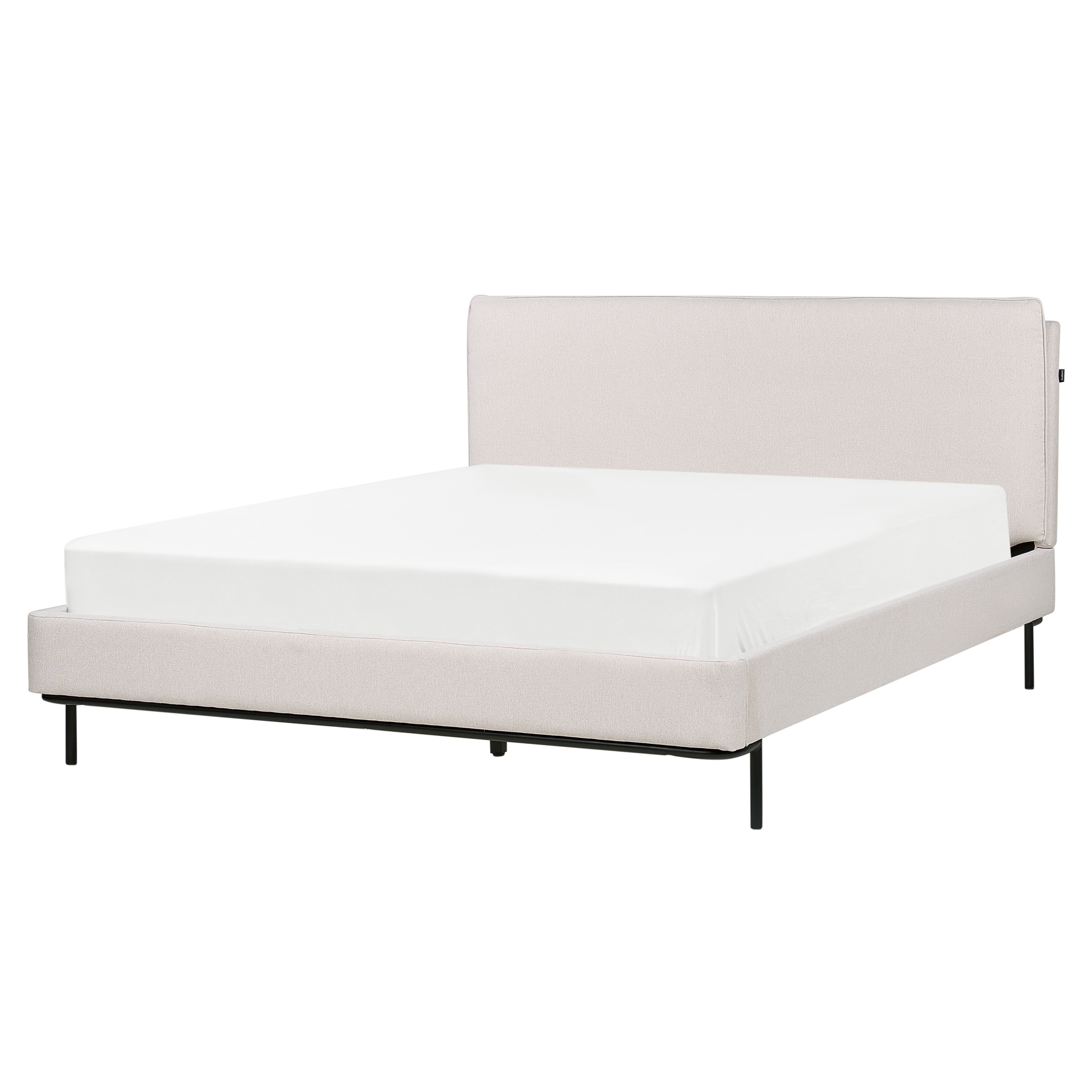 Beliani-CORIO-Tweepersoonsbed-Lichtbeige-160 x 200 cm-Polyester