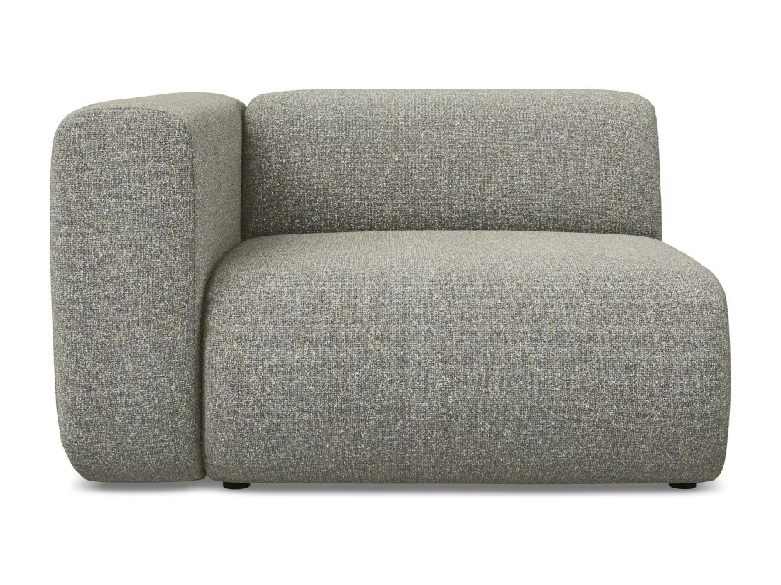 Module avec accoudoirs gauche en tissu texturé - beige foncé - EKAHI