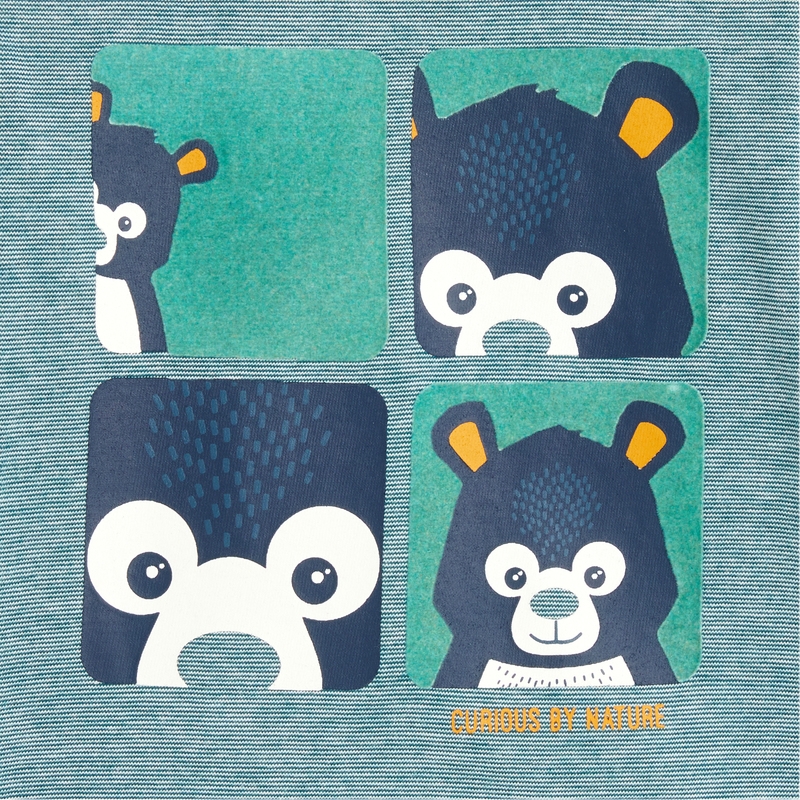 T-shirt animal zoom bleu bébé garçon