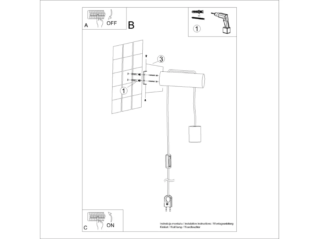 Applique Nimbi grenier en bois - 1 sources lumineuses - L.6 x H.55 cm - bois naturel/blanc/noir