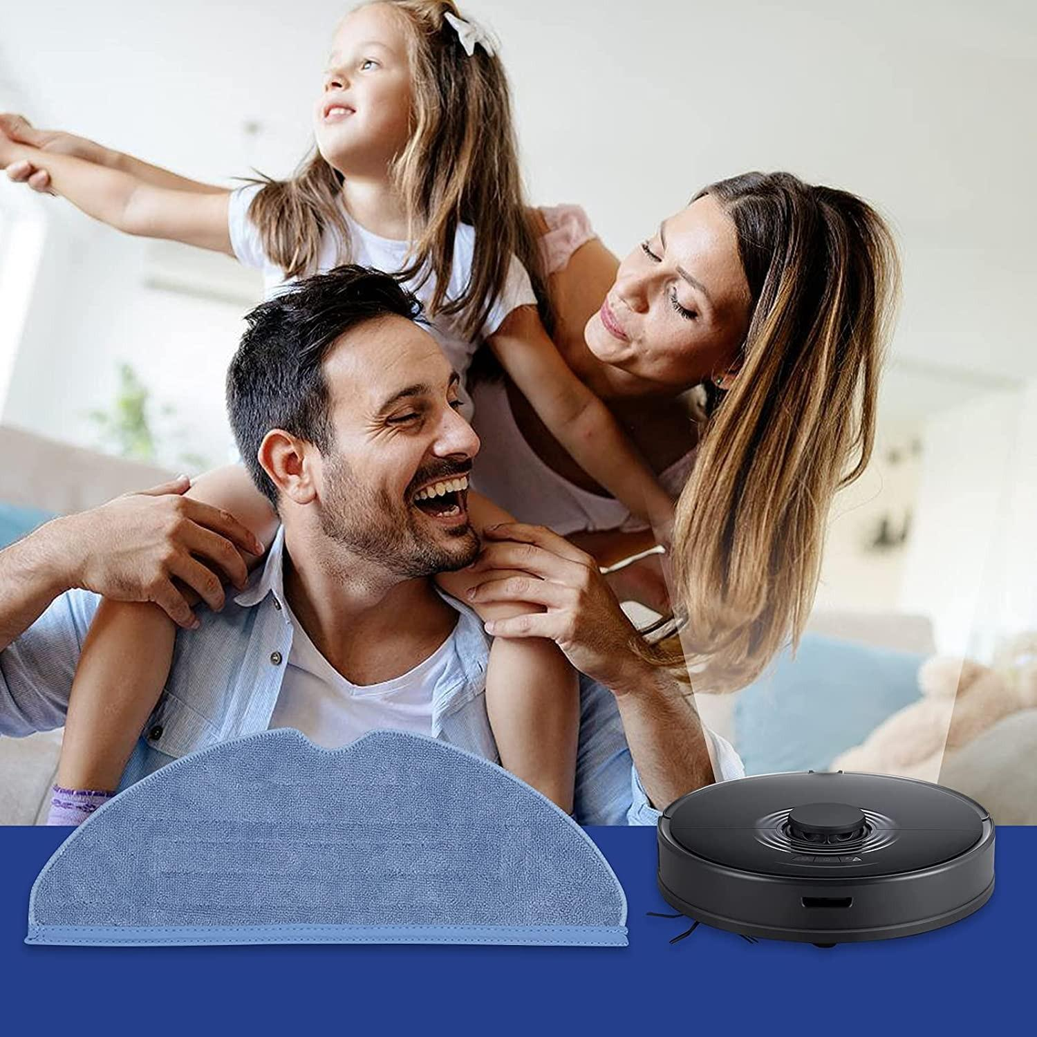 (4er Set) Ersatz Mopp Tücher Reinigungs Pads für Roborock Staubsauger Roboter - Blau