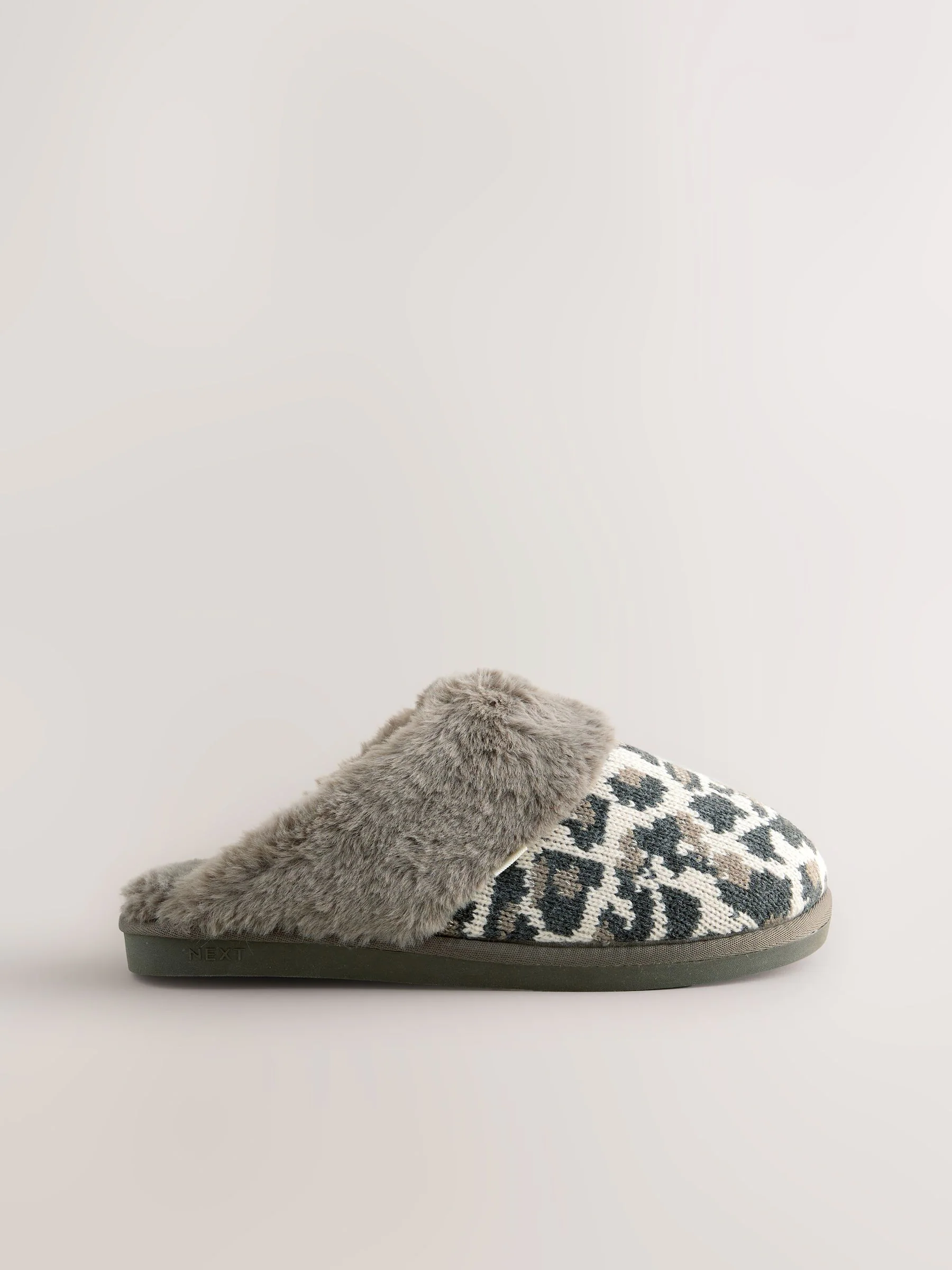 Animal - Knit Faux Fur Mule Slippers