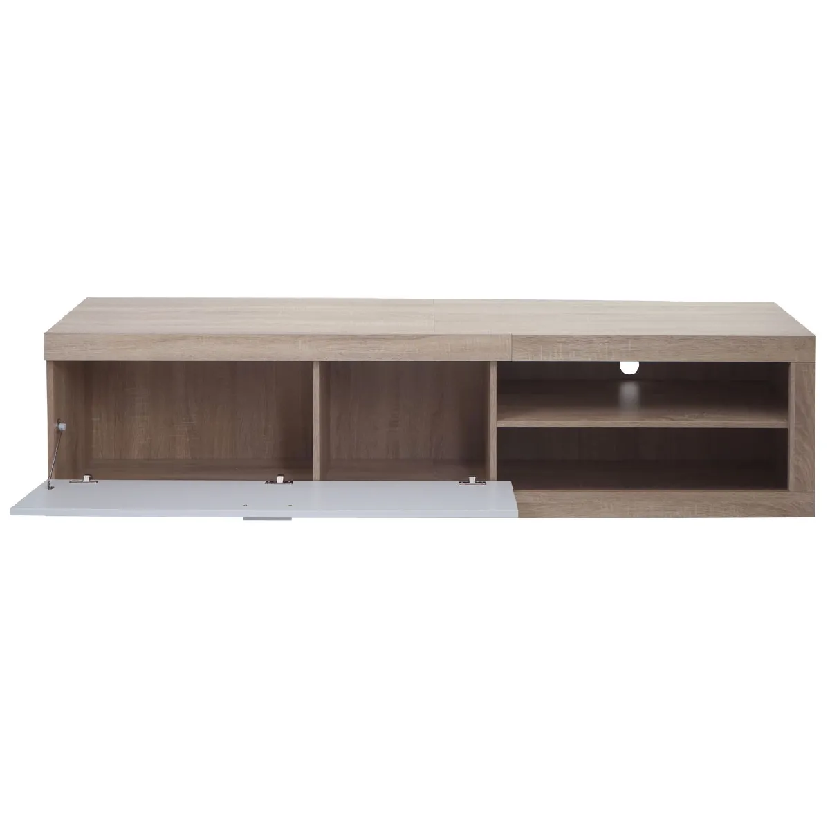 Mendler Meuble TV - 180cm - Aspect chêne et blanc