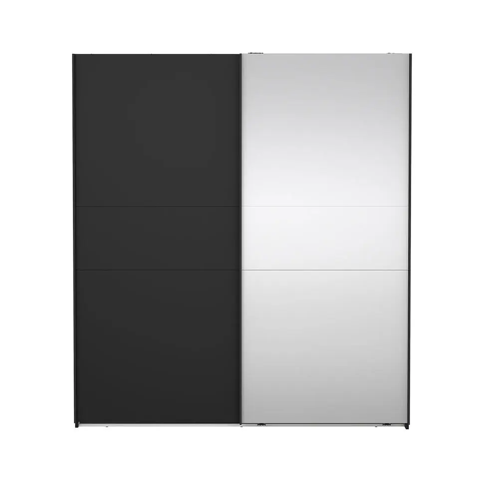 Hioshop Como schuifdeurkast 2 deuren 180x200cm mat zwart