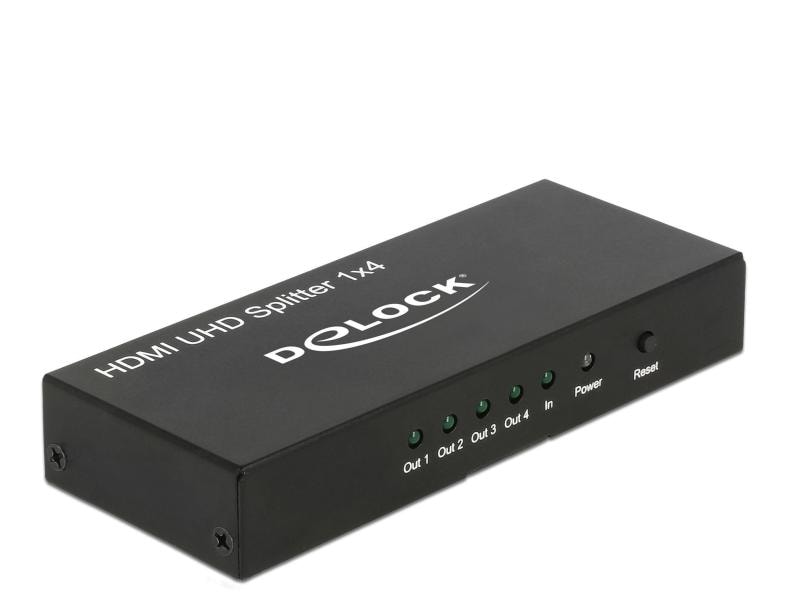 Delock 4-Port Signalsplitter HDMI - HDMI 4K/60Hz 4-Port HDMI-Signalsplitter, Aktiv