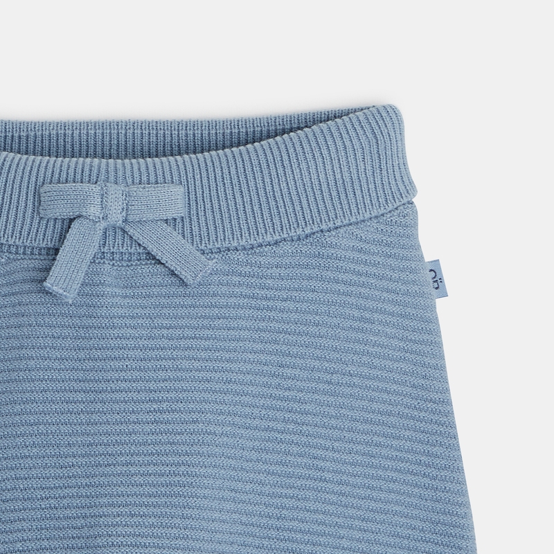 Legging tricot côtelé bleu naissance