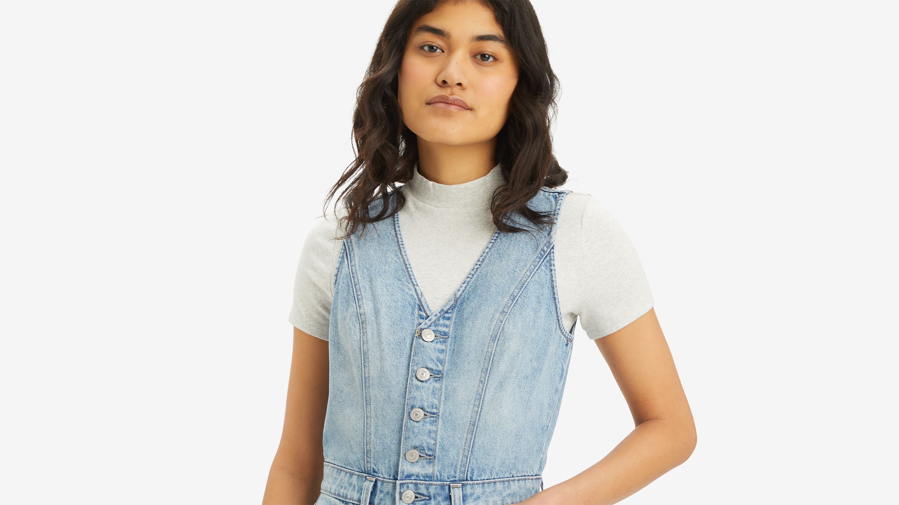 Salopette Denim Wide Leg - Dive Deep - Bleu