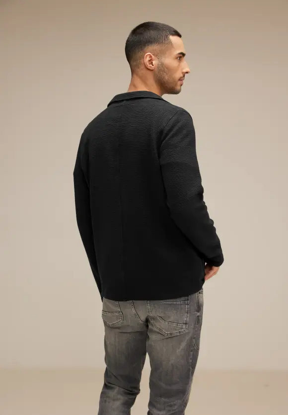 Sweatblazer mit Struktur - Black