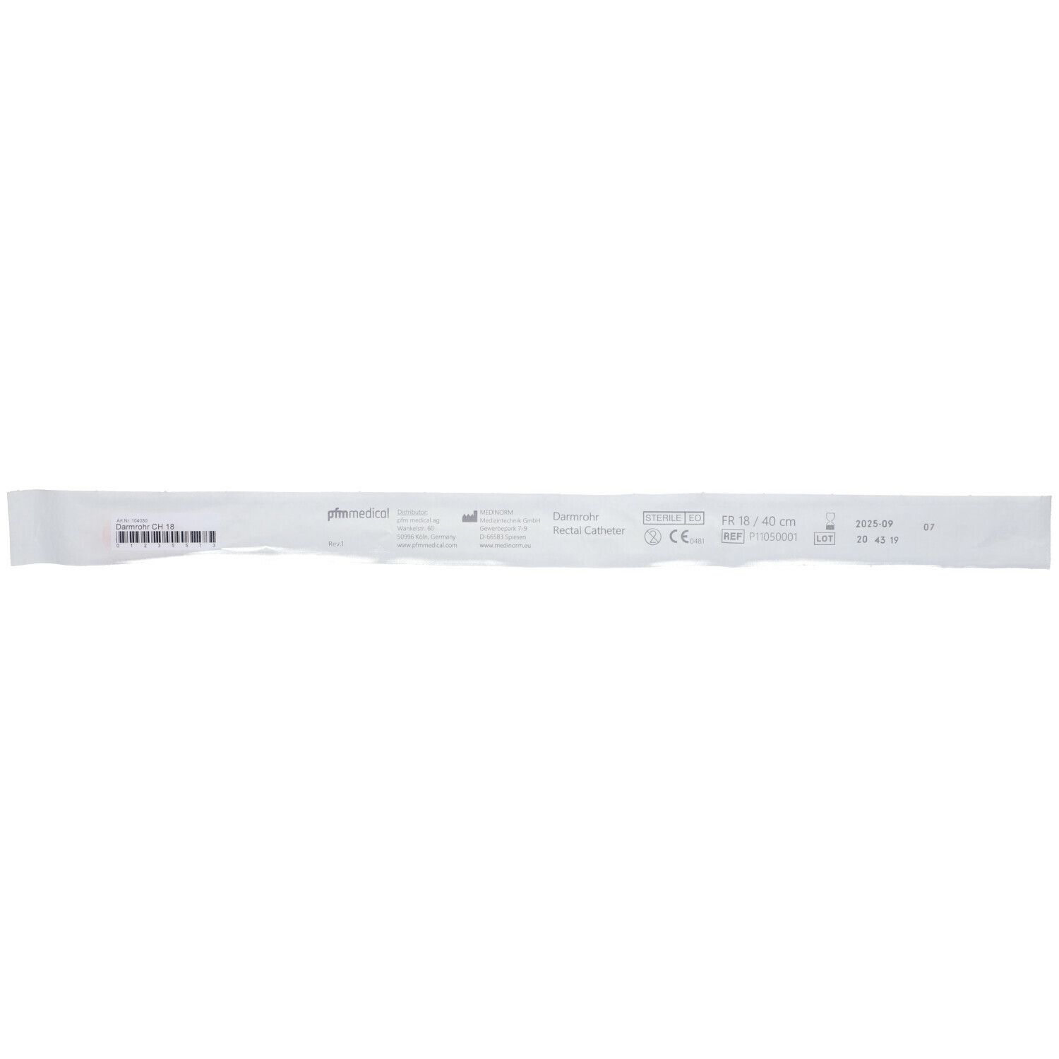 Brinkmann Darmrohr 40 cm CH 18 rot