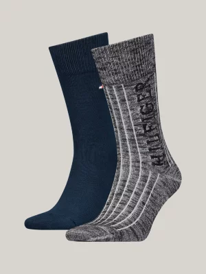Pacote com 2 pares de meias caneladas clássicas