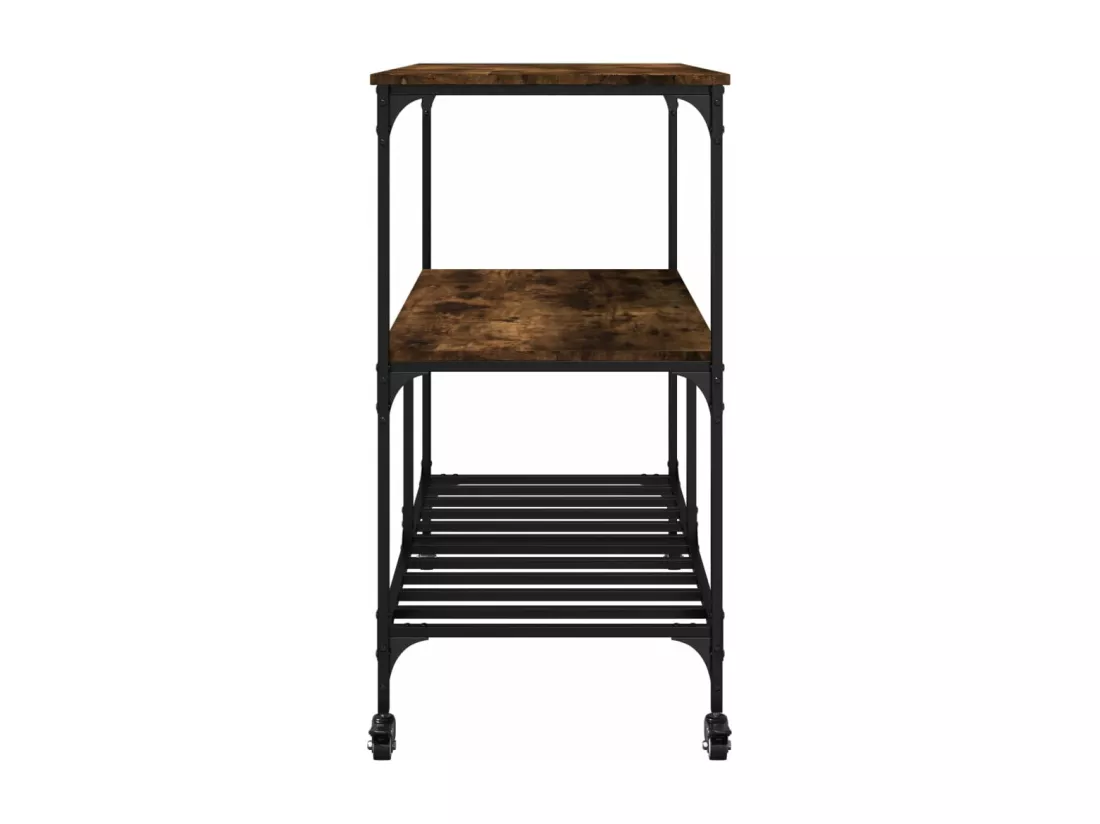 Chariot de cuisine chêne fumé 100x50x95 cm bois d'ingénierie