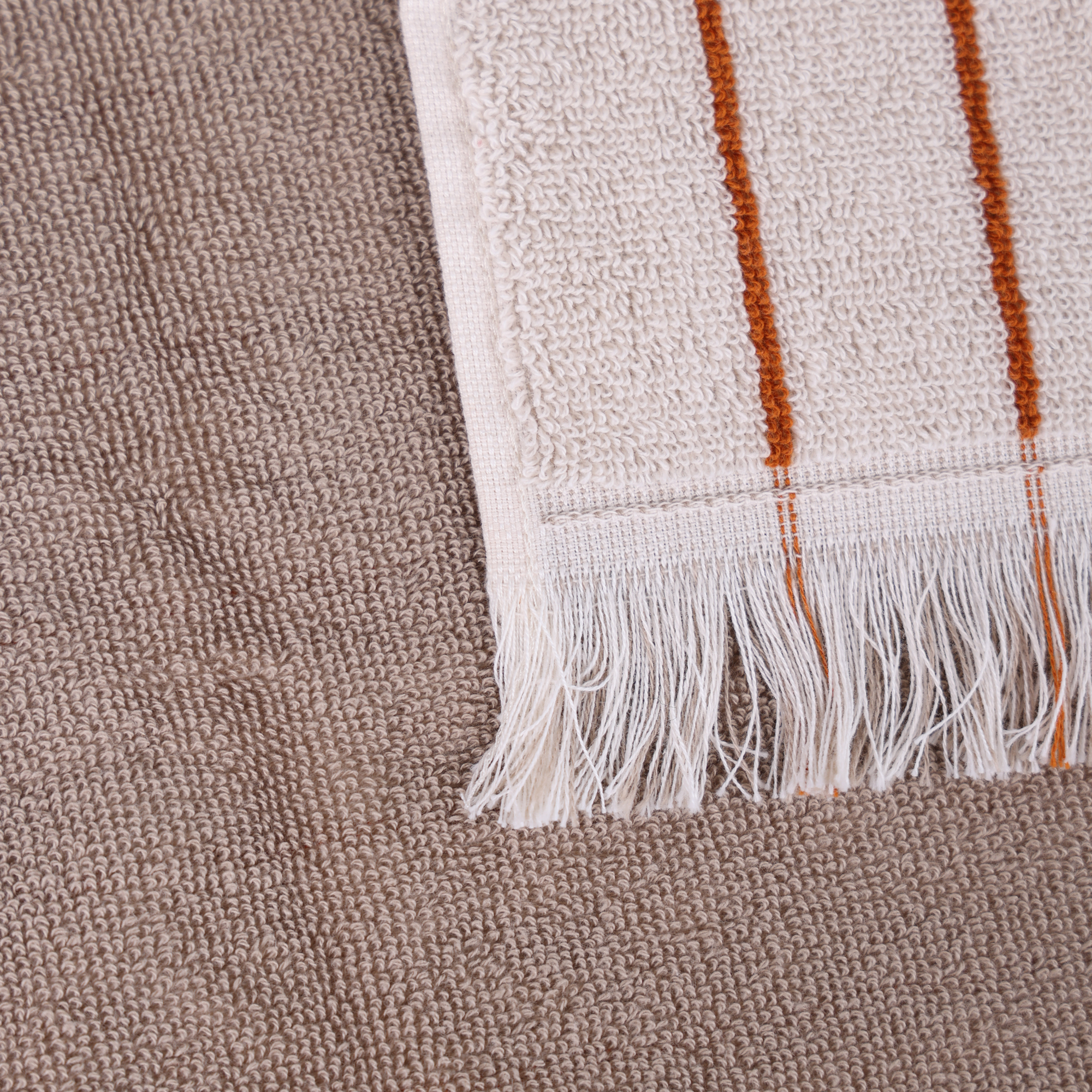 Gastendoek Ellis beige/orange/white 30x50 cm  - set van 6