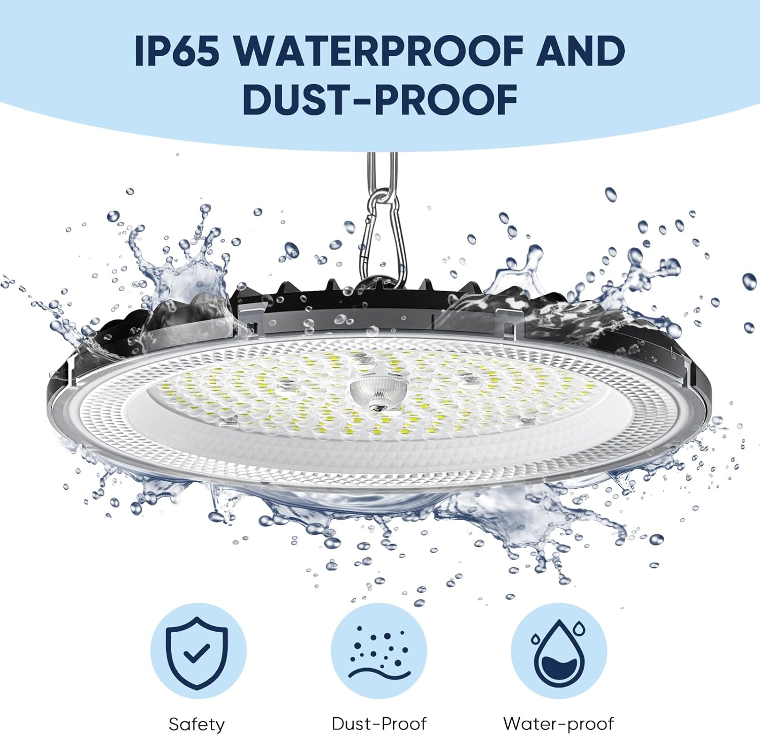 6 Pack 100W UFO LED Werkstattlampe, Hallenstrahler 15000LM, 6000K Kaltweiß Industrielampe High Bay Light, IP65 Wasserdichte Industrielampe High Bay Licht für Fabriken, Garage, Lagerhaus, Beleuchtung