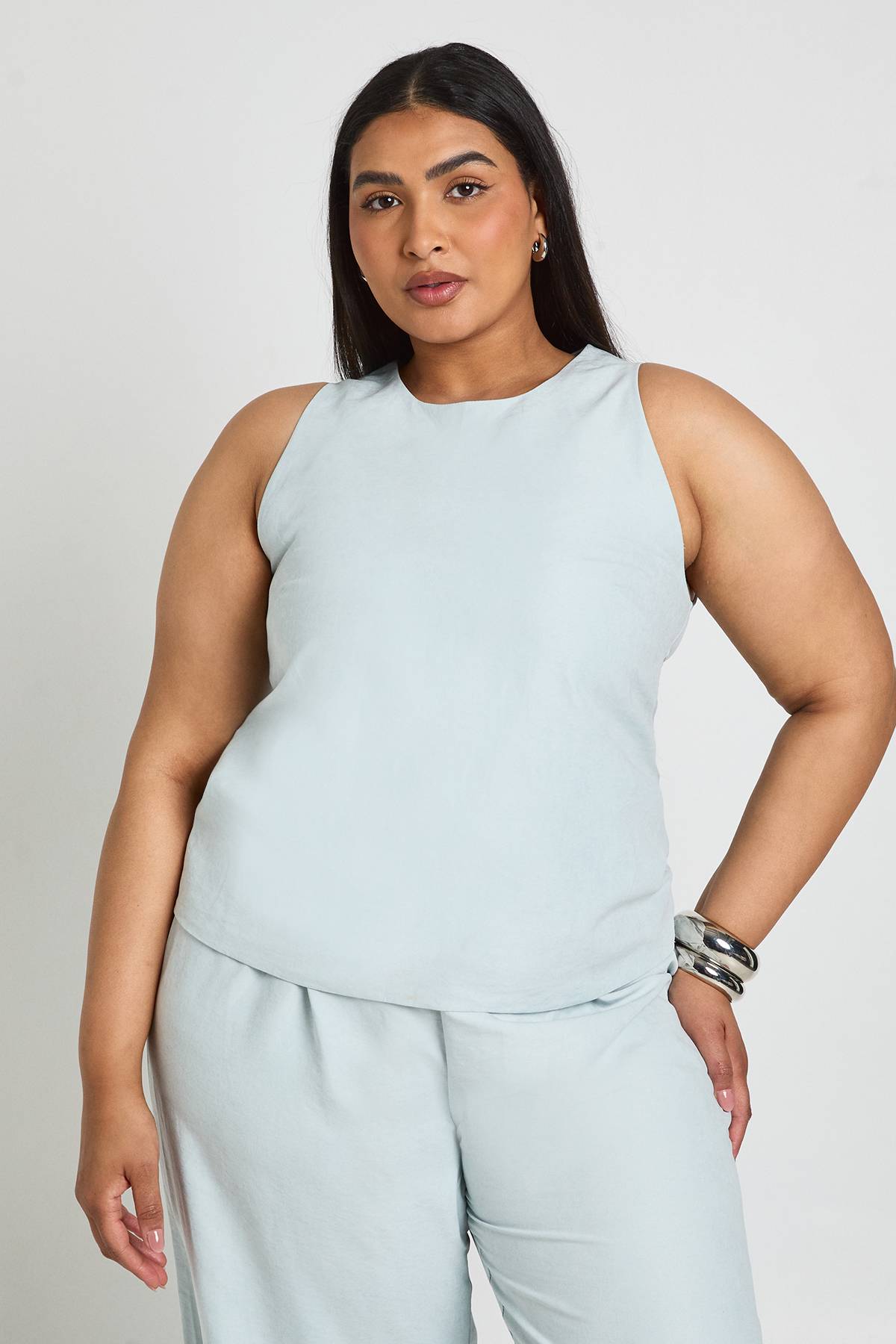boohoo Haut Tissé Ample Coupe Racer Grande Taille