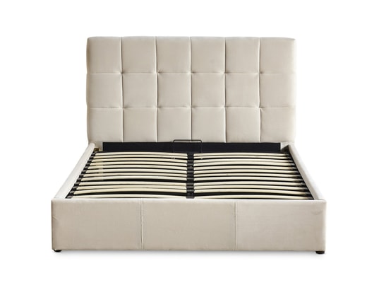 MENZZO - Lit avec rangement Lit double luftani avec sommier relevable 140x190cm velours...