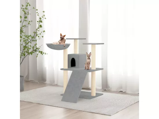 Arbre à chat avec griffoirs en sisal Gris clair 83 cm