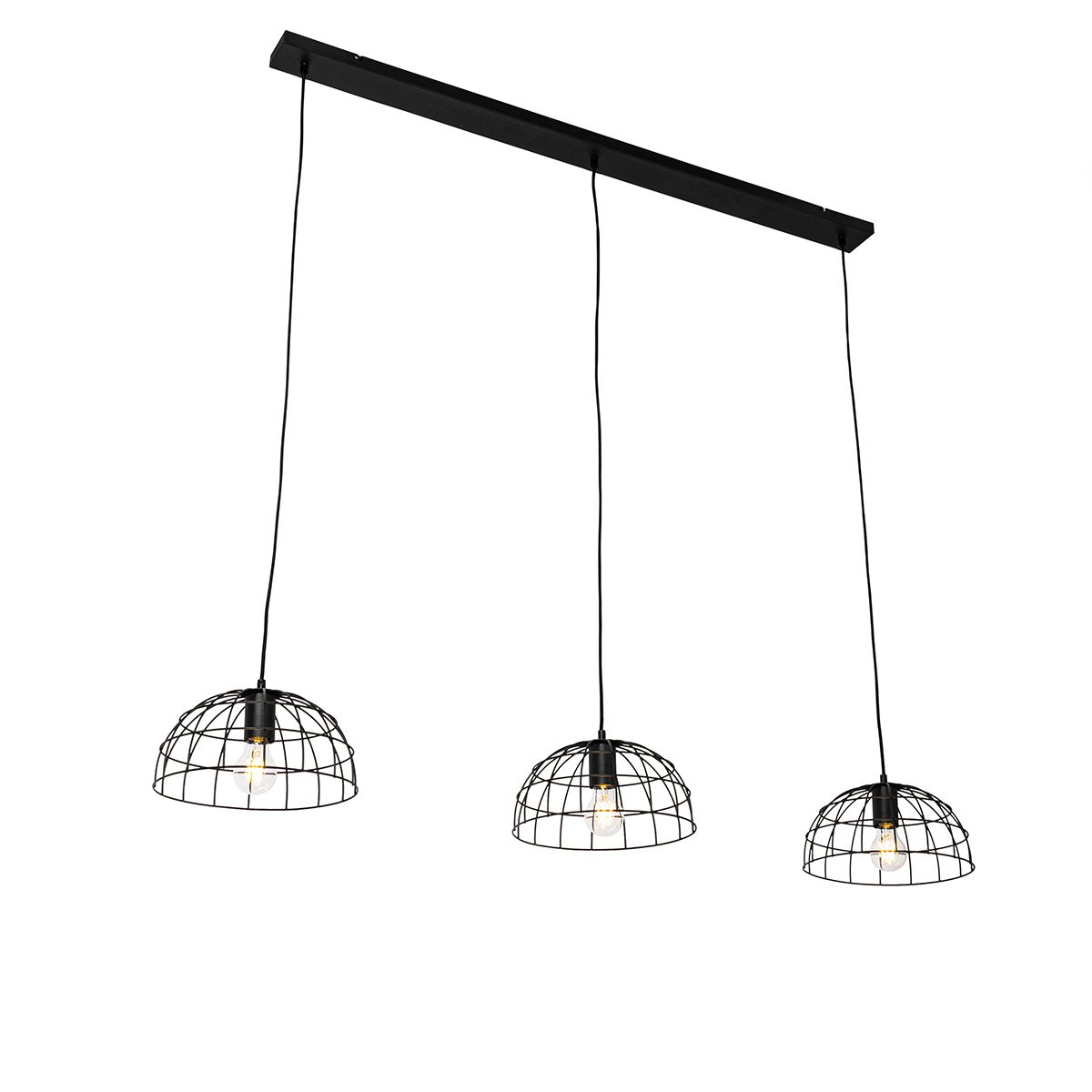 Industriële hanglamp zwart 3-lichts - Hanze
