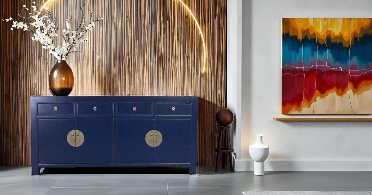 Fine Asianliving Chinees Dressoir Midnight Blauw