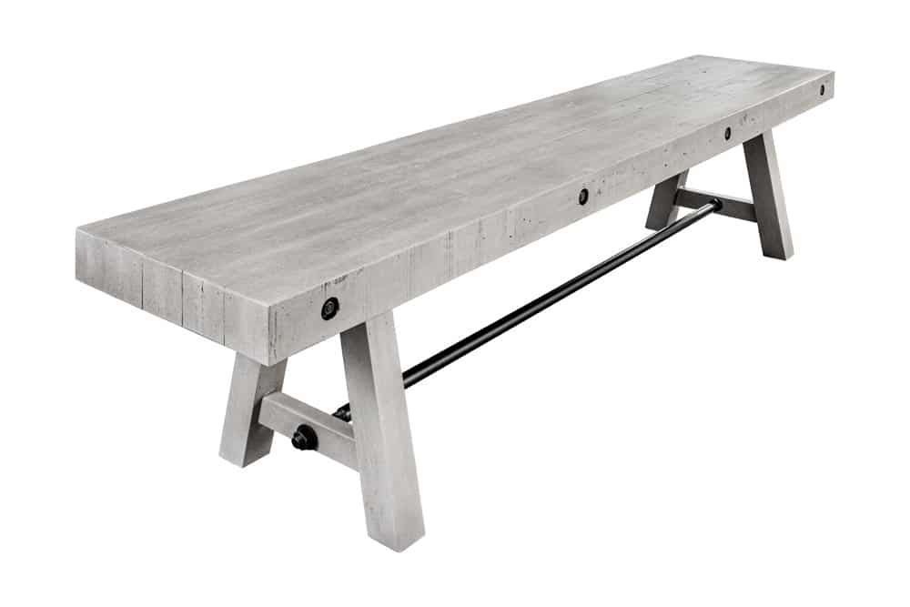 Industrial Sitzbank FINCA 165cm grau Pinie recyceltes Massivholz Eisen