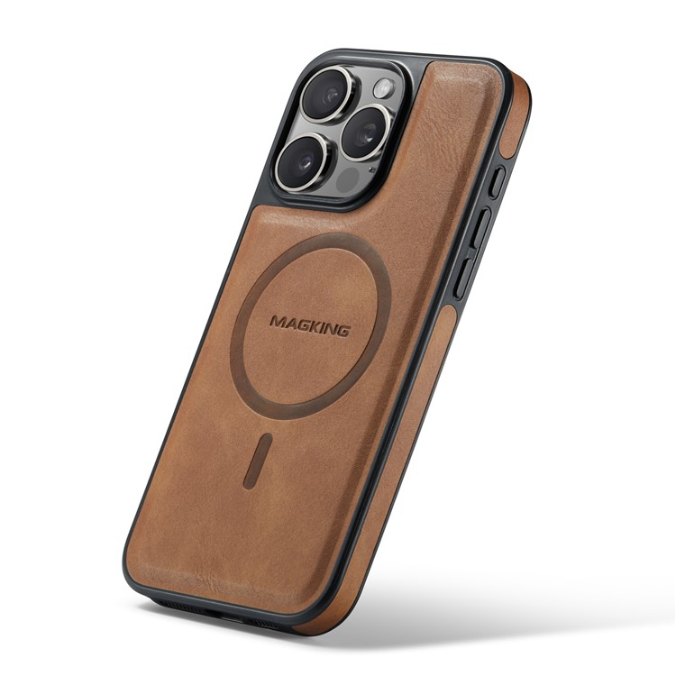 iPhone 16 Pro Max MagSafe Hybrid Leder Case Schutzhülle - Braun