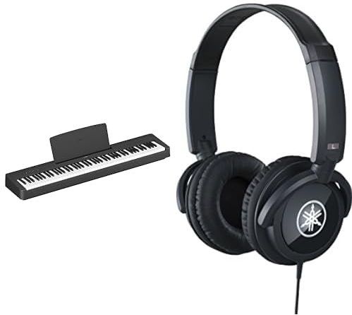 YAMAHA P-145 - Stage piano & Yamaha HPH-100B hoofdtelefoon, zwart, gesloten on-ear hoofdtelefoon voor uniek geluid en dynamisch geluid, ideaal als accessoire voor Yamaha-keyboards en digitale piano's