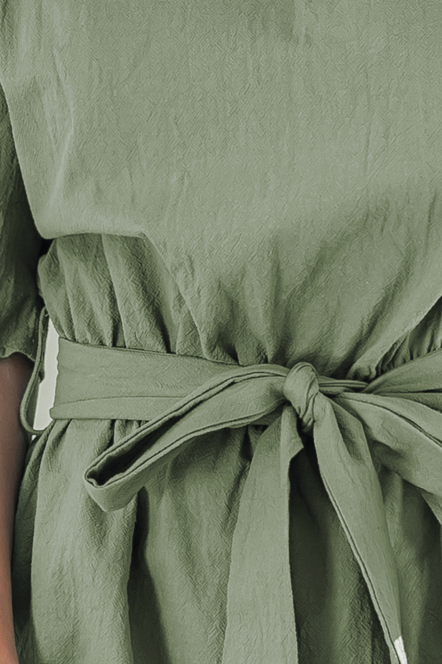 Robe en pur coton décontractée vert armée