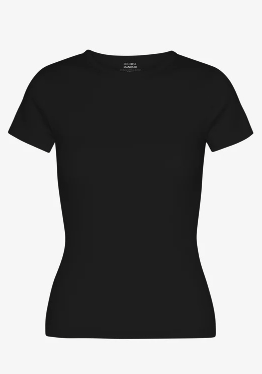 Colorful Standard Damen Rib-T-Shirt Deep Black