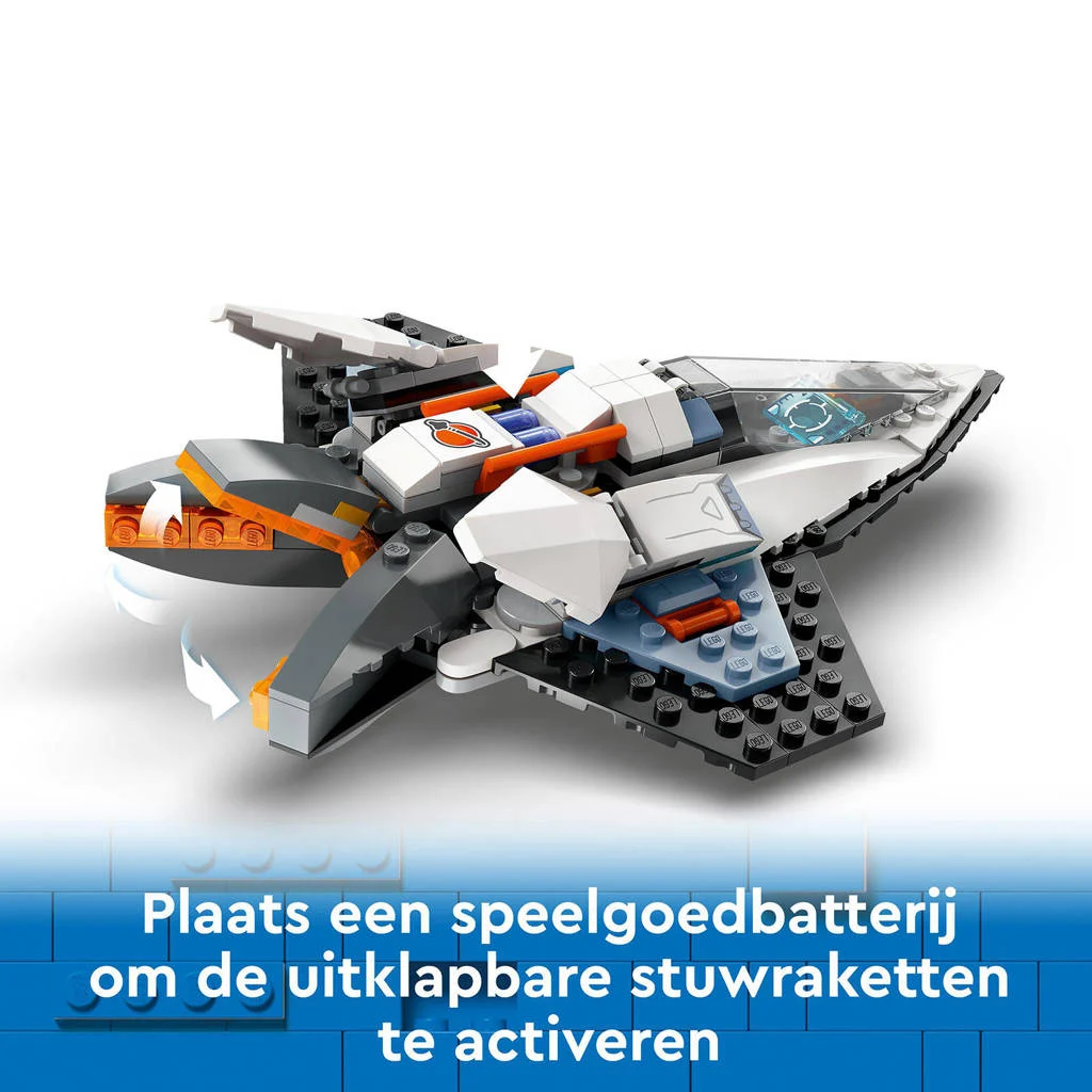 Snel in elkaar te steken en leuk voor kinderenInterstellair ruimteschip Ruimte Speelgoed Set met Astronaut Minifiguur 60430