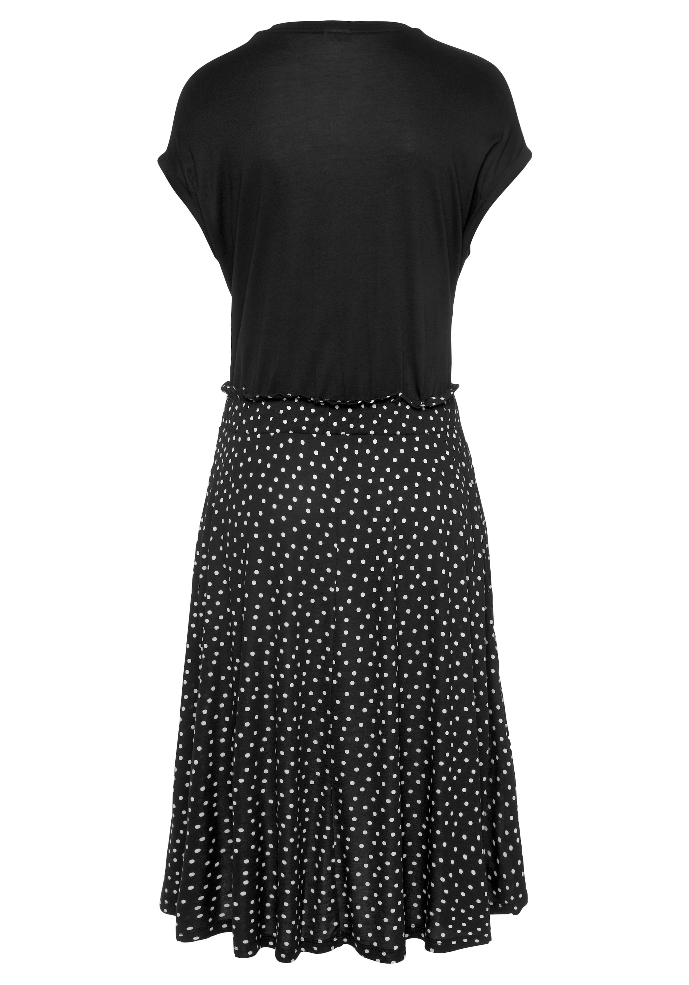 Beachtime Jerseykleid mit Paperbag-Bund und Taschen, Druckkleid, sommerlich
