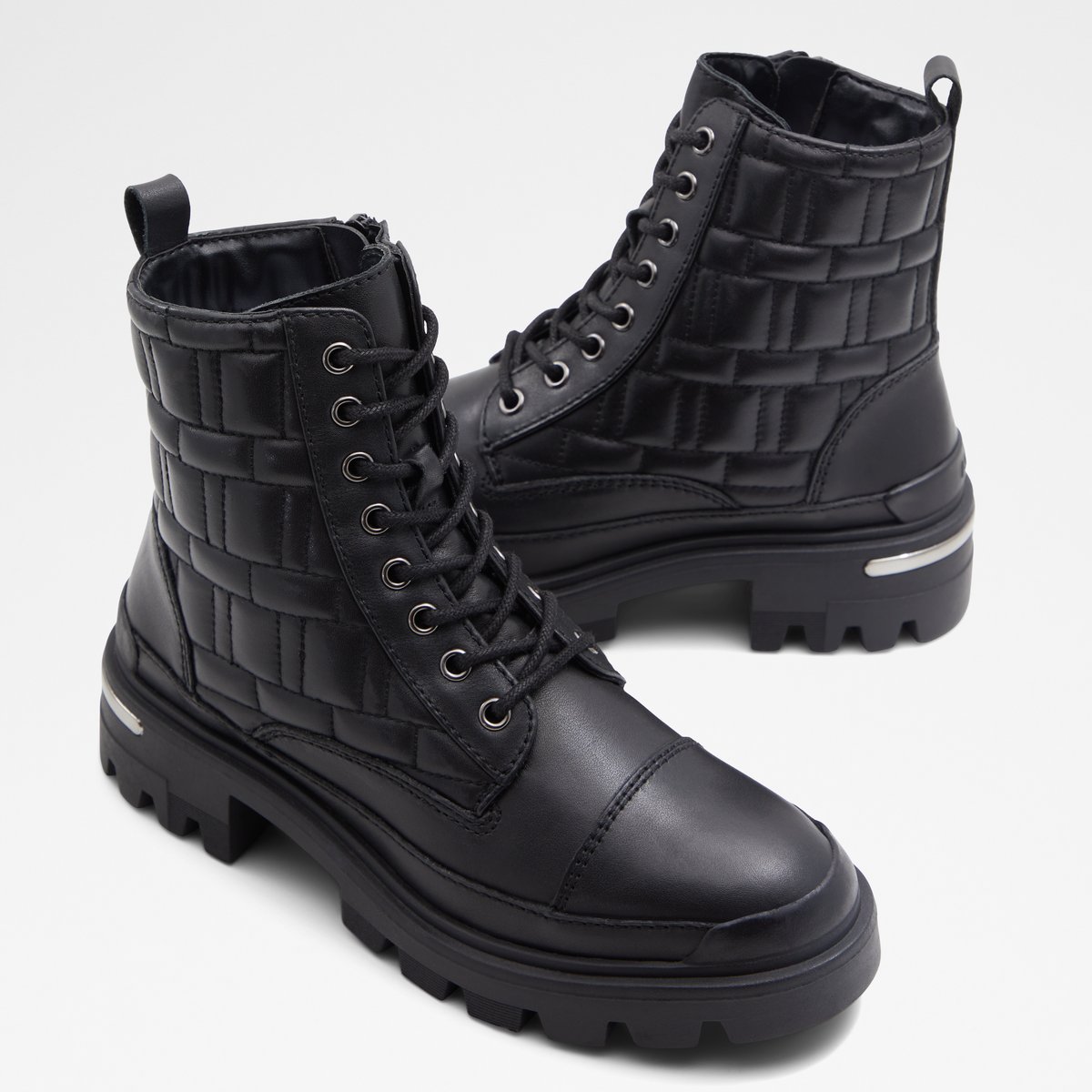 Quilt Black Women Combat boots