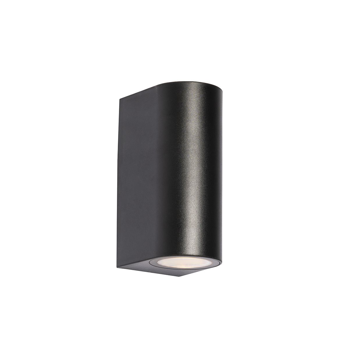Moderne buiten wandlamp zwart kunststof ovaal 2-lichts - Baleno