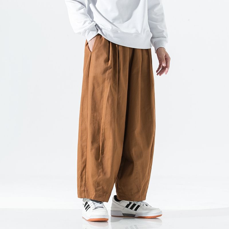 Lefitt - Mid Rise Plain Barrel Leg Broek