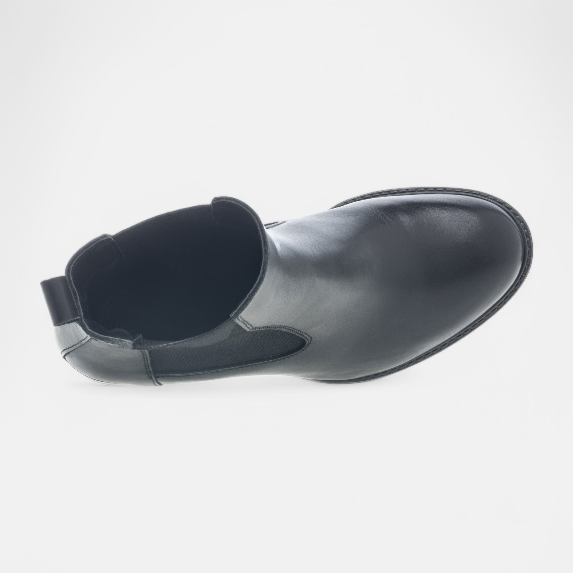 Boots chelsea à talon Femme en cuir noir