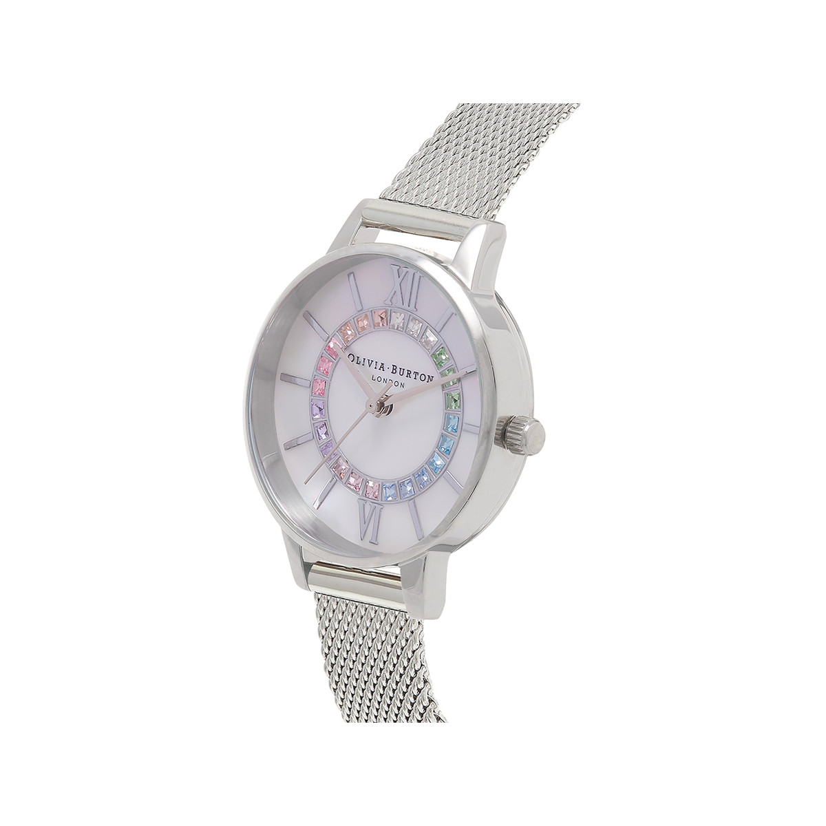 Montre Olivia Burton femme acier bracelet maille milanaise