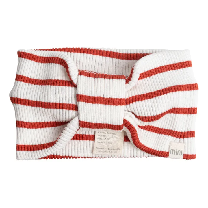 Minimalisma Headband Rayé en Soie Bi | Rouge