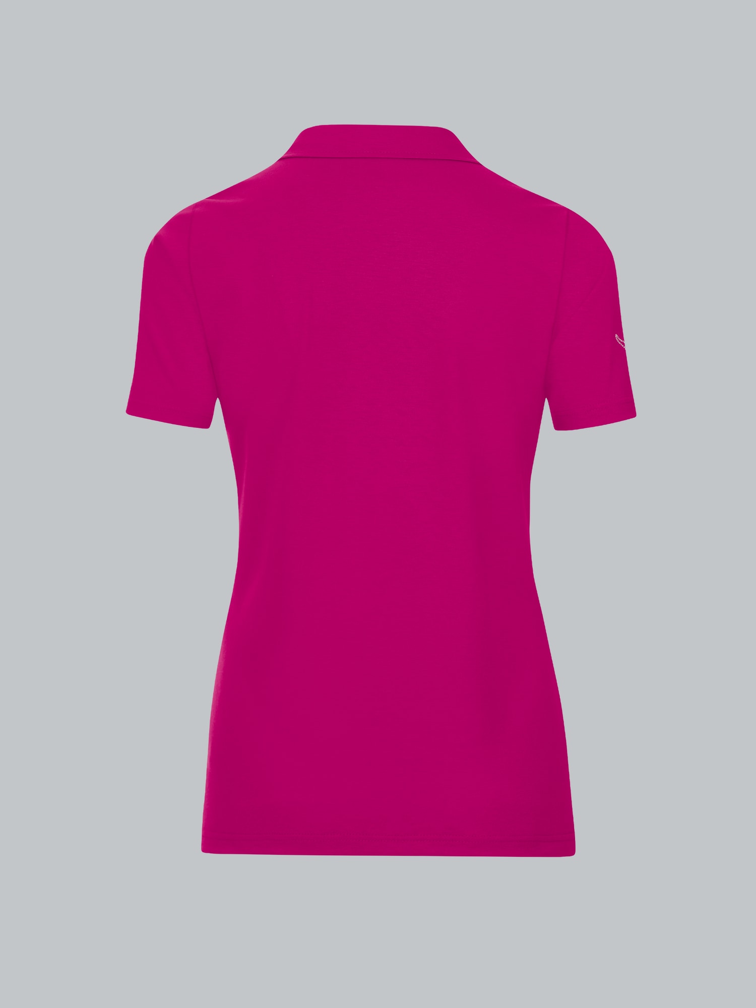 Poloshirt aus Baumwolle mit Kristallsteinen Magenta