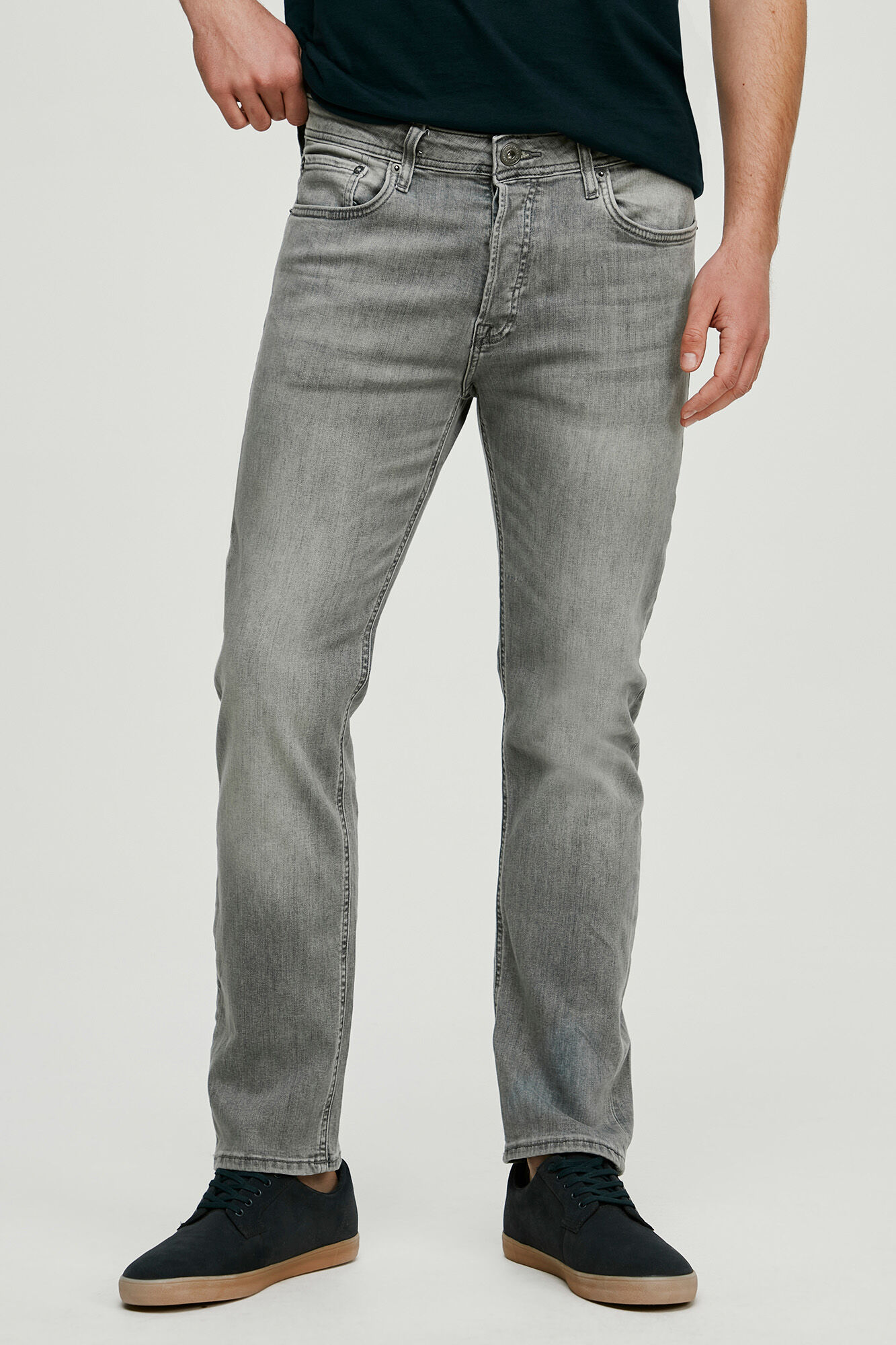 Vaquero corte slim - Cinza