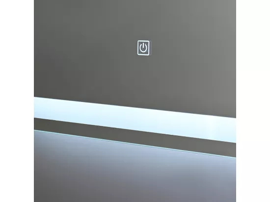 LuxuryBain- Miroir de salle de bain LED à luminosité variable rectangulaire 80x60