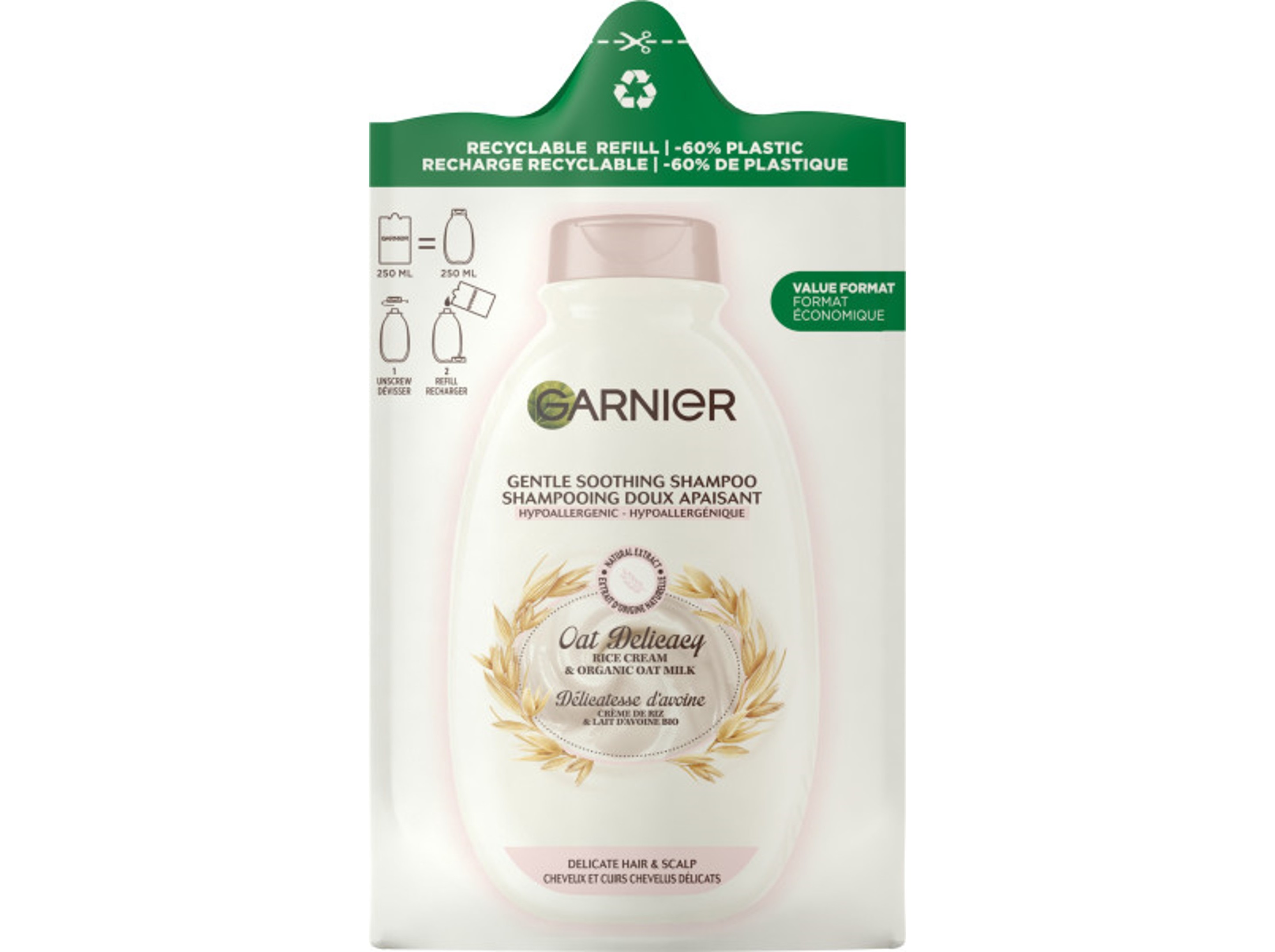 CHAMPÔ REFILL ULTRA SUAVE DELICADEZA DE AVEIA 250ML